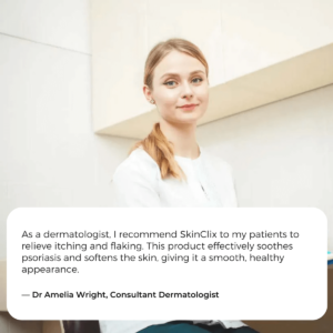 SkinClix™ | Effectively relieves itching and flaking and improves the appearance of psoriatic skin by up to 95% within just a few weeks